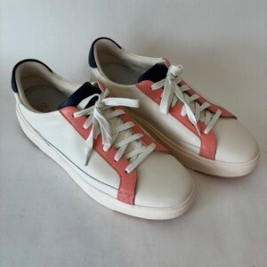 Kizik Womens Vegas White PInk Low Top Lace‎ Up Casual Sneakers Shoes Size 12.5